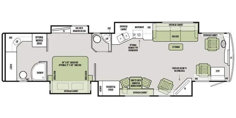 2018 Tiffin Allegro Bus 40SP - Floor plan