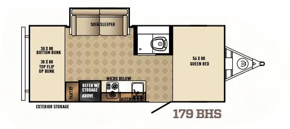 Palomino PaloMini 179 BHS floor plan