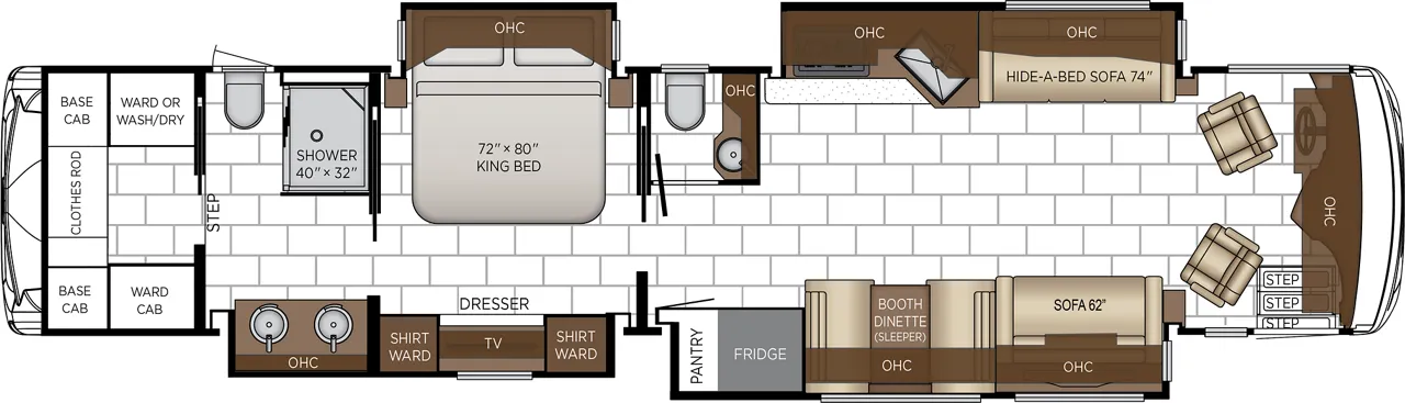 Newmar Ventana 4345 FREIGHTLINER floor plan