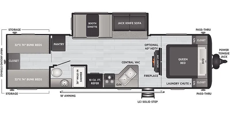 Keystone Hideout 290QB floor plan