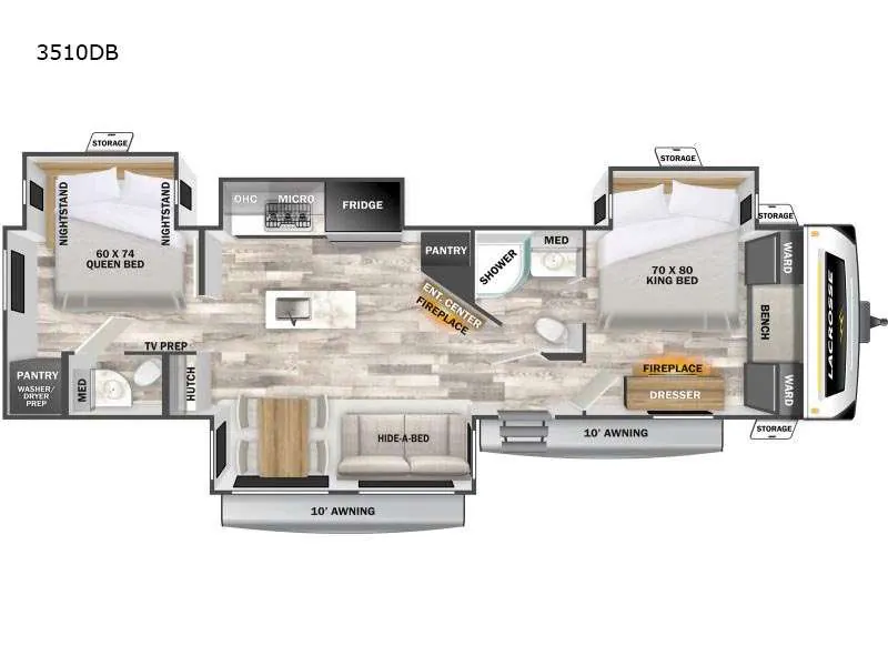 2026 Prime Time LaCrosse 3510DB - Floor plan
