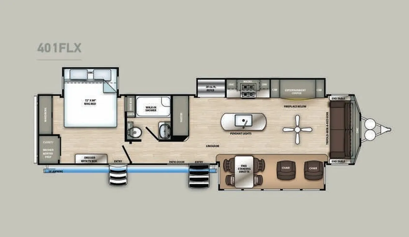 Forest River Sandpiper Destination 401FLX floor plan