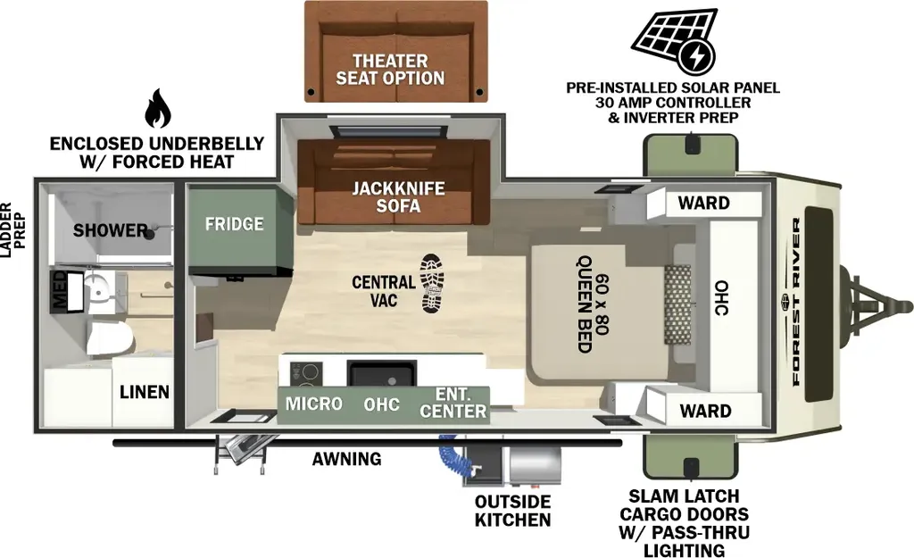 2026 Forest River No Boundaries 19.4 floor plan