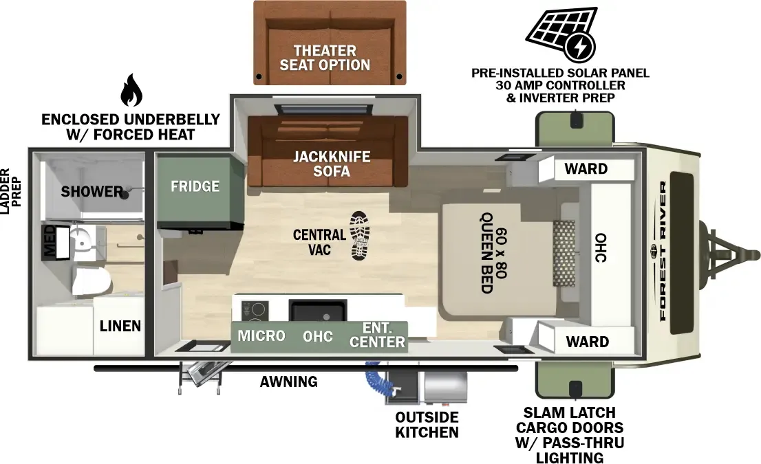 2026 Forest River No Boundaries 19.4 - Floor plan