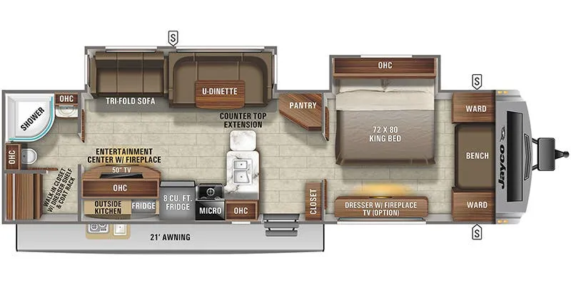2021 Jayco White Hawk 32KBS floor plan