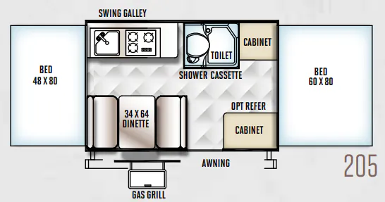 Forest River Flagstaff MAC 205 floor plan