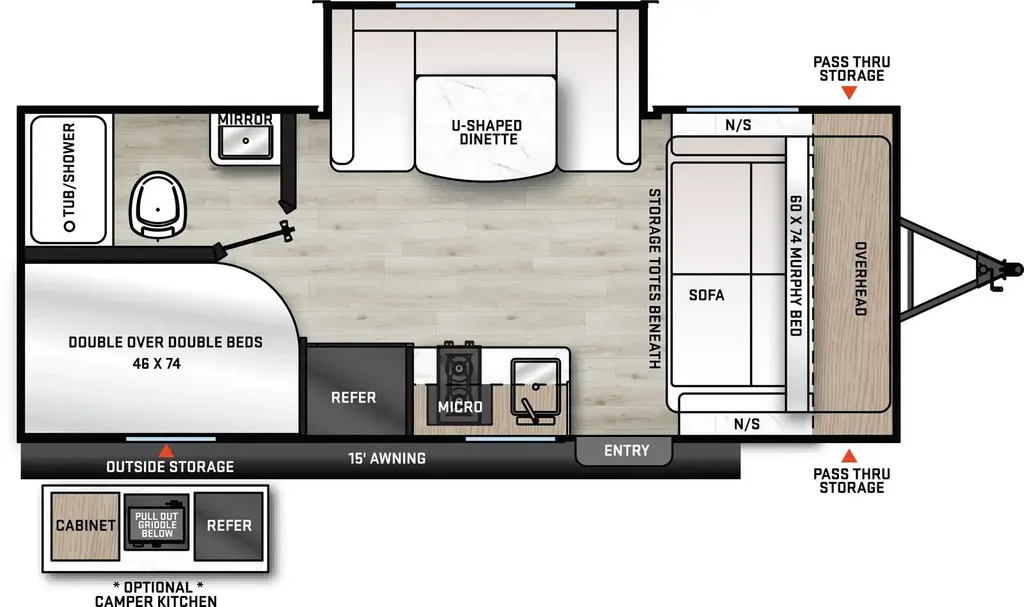 2026 Forest River Aurora Light 18BHS floor plan