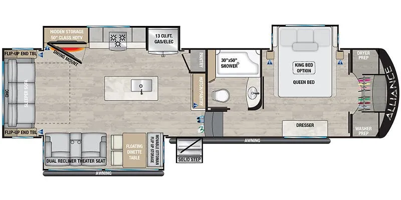 2024 Alliance RV Avenue 32RLS - Floor plan