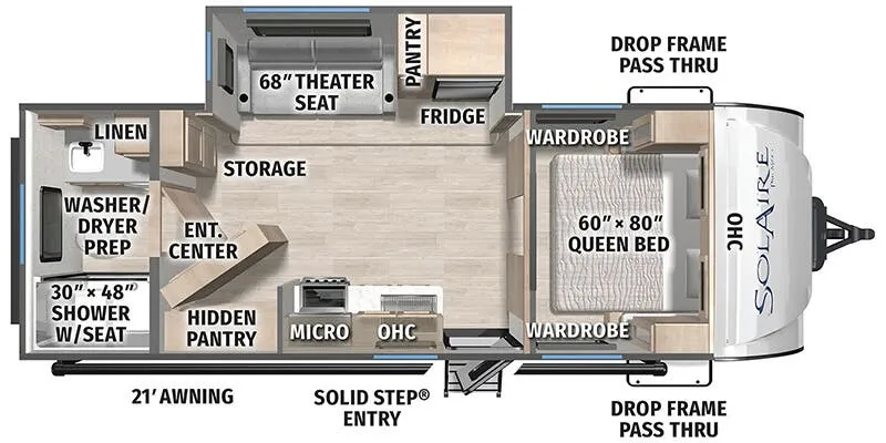2025 Palomino Solaire Ultra-Lite 2420RBS - Floor plan