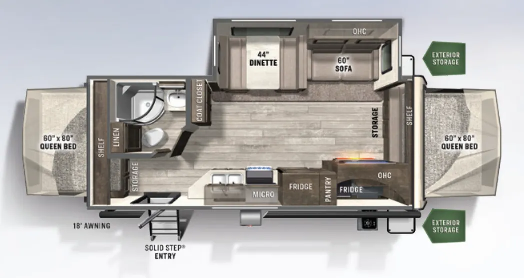 2021 Forest River Flagstaff Shamrock 235S - Floor plan