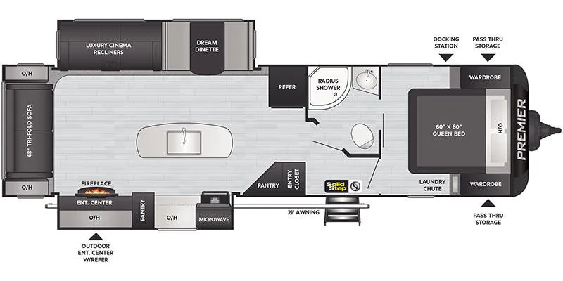 2022 Keystone Premier Ultra Lite 30RIPR - Floor plan