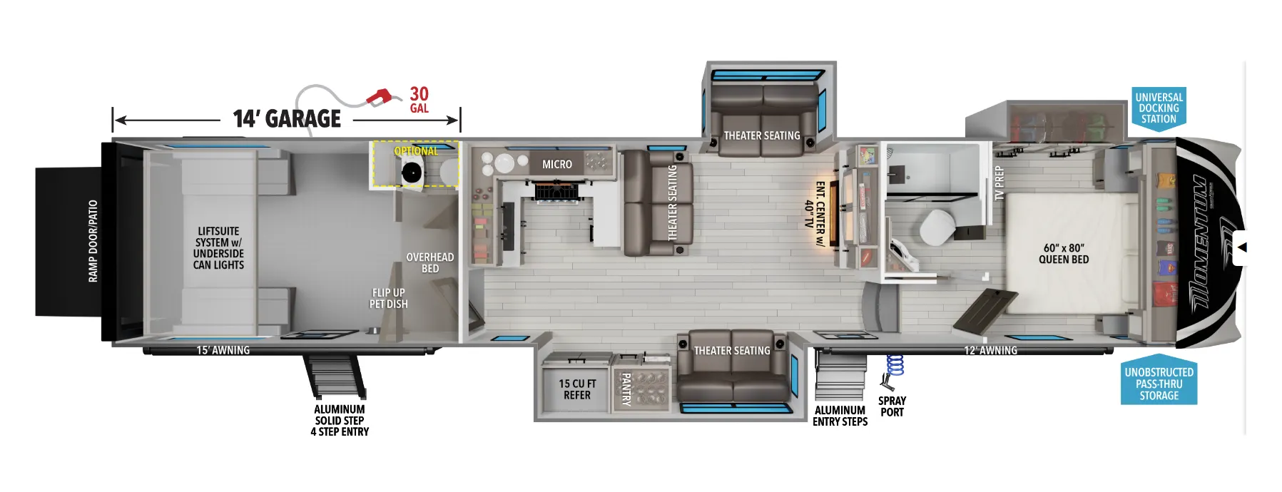 Grand Design Momentum G-Class 415G floor plan