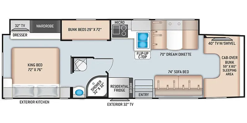 Thor Motor Coach Omni BB35 floor plan