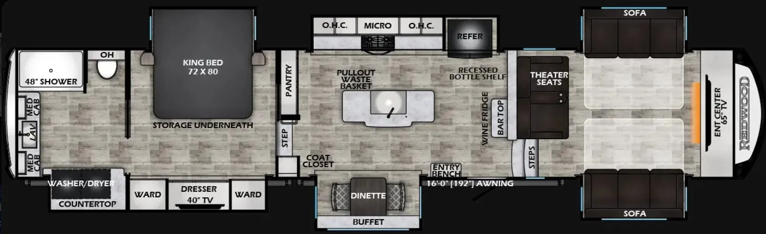 CrossRoads Redwood 420FL floor plan