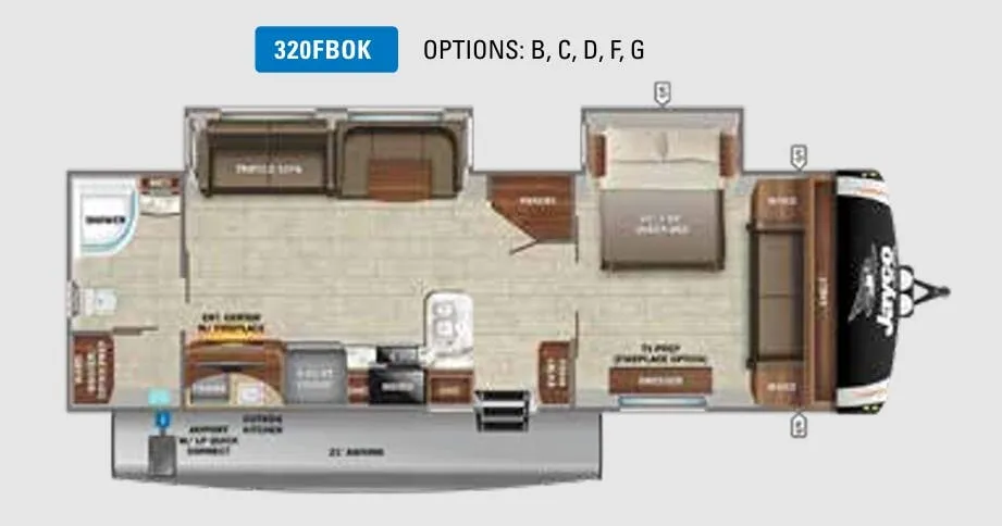 2022 Jayco Eagle HT 320FBOK — Floor plan
