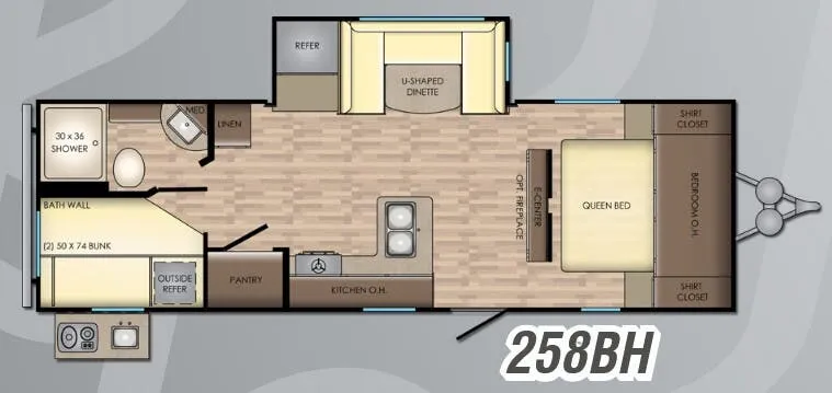 CrossRoads Zinger Lite 258BH floor plan