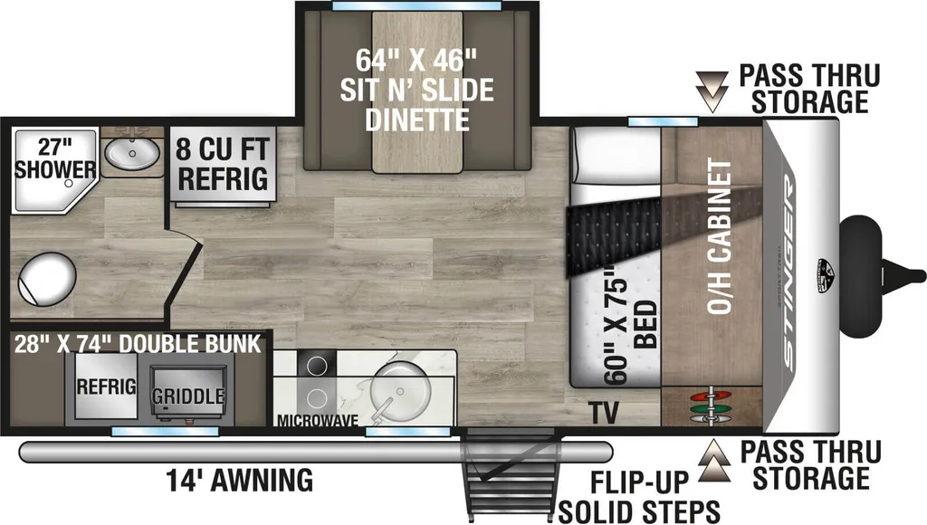 2026 Venture RV SPORTTREK STINGER LITE 161VUD floor plan
