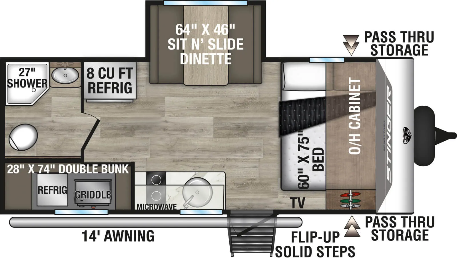 2026 Venture RV SPORTTREK STINGER LITE 161VUD - Floor plan