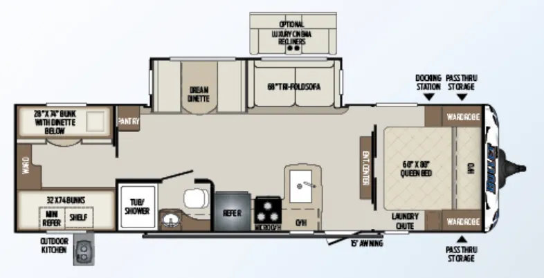 Keystone Bullet 287QBSWE floor plan