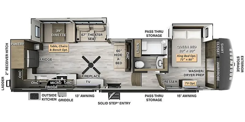 Forest River Rockwood Signature 376RK floor plan
