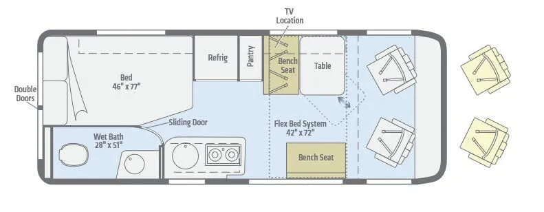 Winnebago Travato 59GL floor plan