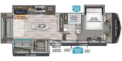 2021 Grand Design Reflection 337RLS - Floor plan