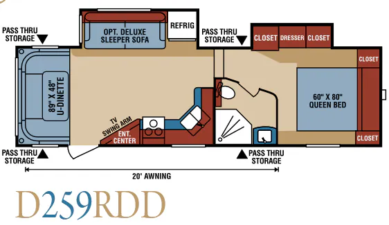 K-Z Durango 1500 D259RDD floor plan