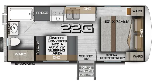 Northwood Arctic Fox North Fork 22G floor plan