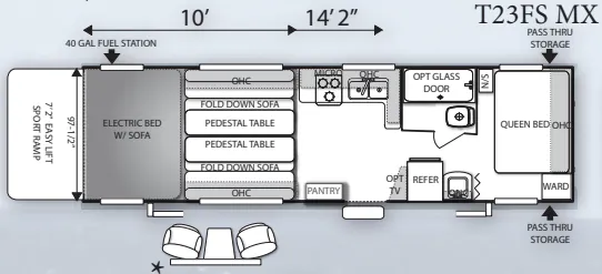 Forest River Shockwave T23FS floor plan