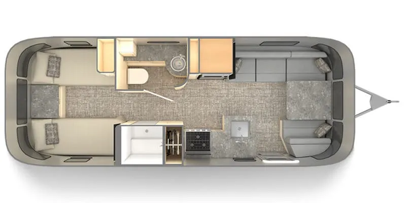 2023 Airstream Flying Cloud 25RB Twin floor plan