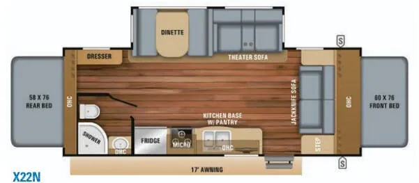 Jayco Jay Feather Hybrid X22N floor plan