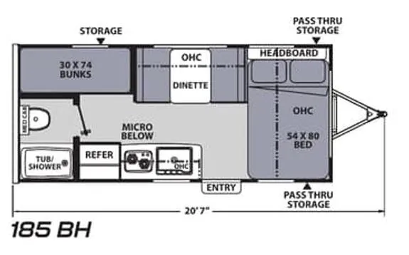 Coachmen Apex Nano 185BH floor plan
