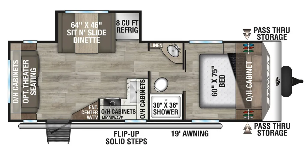2026 VENTURE RV SPORTTREK STINGER 232VRL floor plan