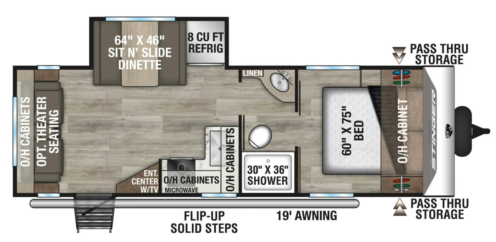 2026 VENTURE RV SPORTTREK STINGER 232VRL - Floor plan
