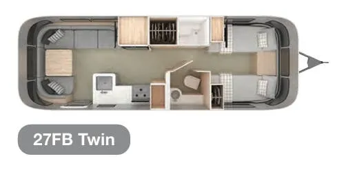 2021 Airstream Globetrotter 27FB Twin - Floor plan