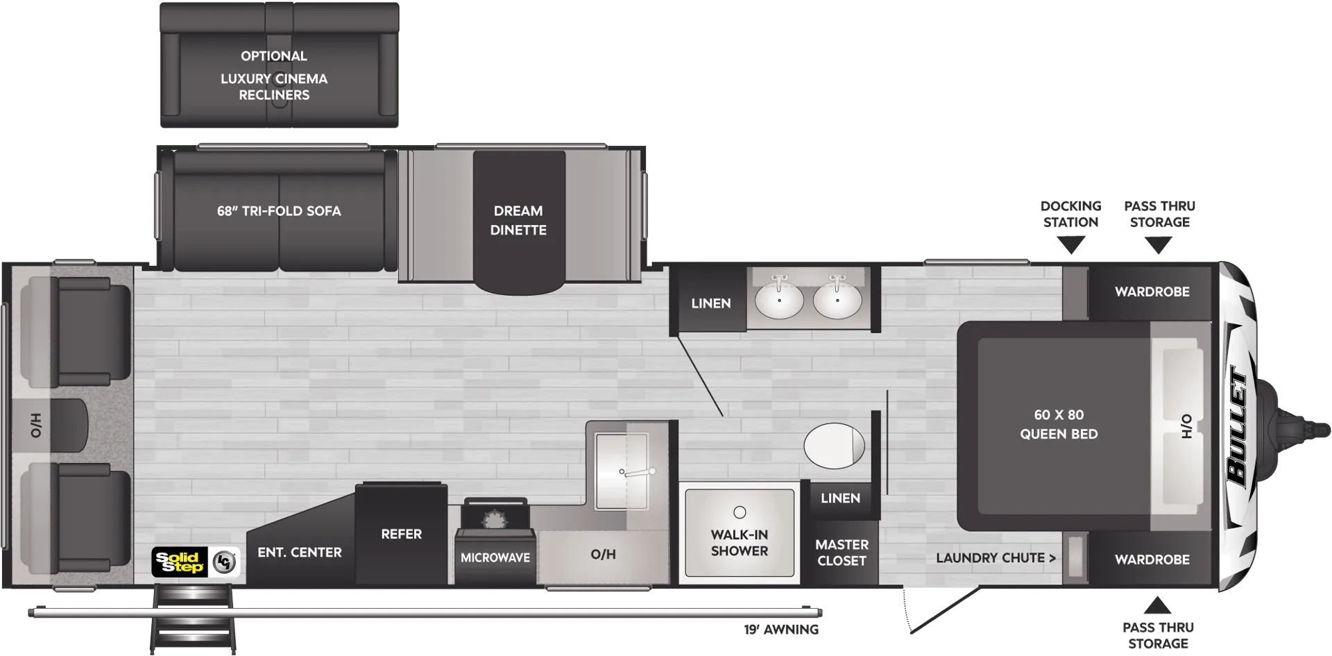 Keystone Bullet 291RLS floor plan