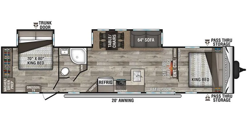 K-Z Sportsmen Destination 362DB floor plan