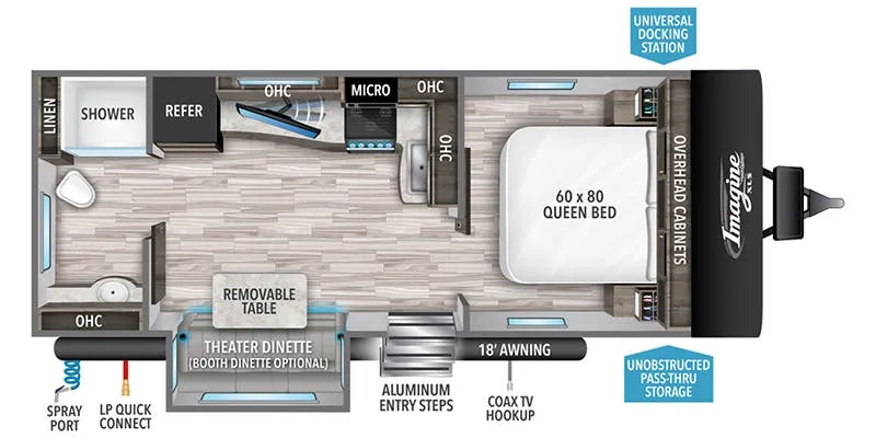 2022 Grand Design Imagine XLS 22RBE - Floor plan