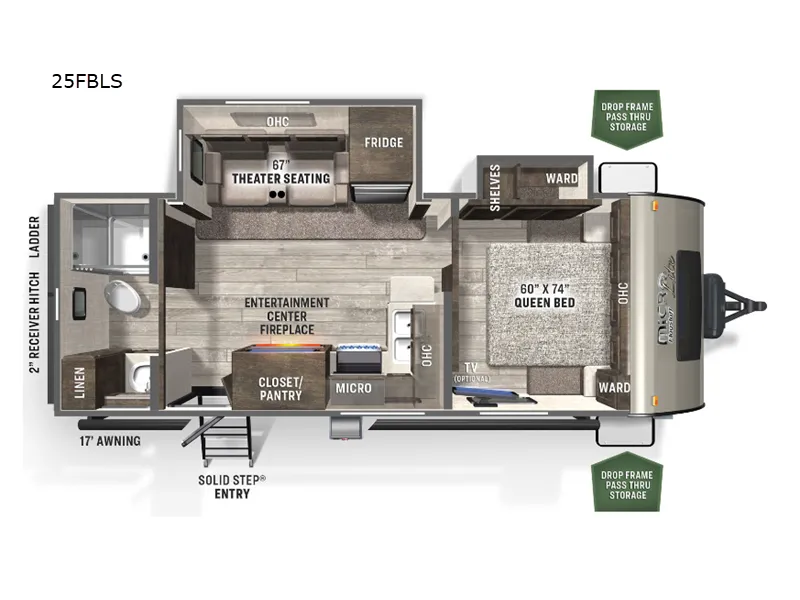 2023 Forest River Flagstaff Micro Lite 25FBLS floor plan