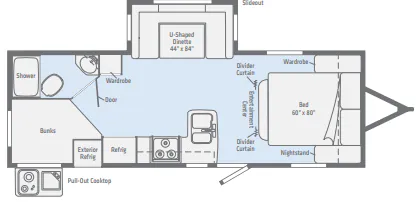 Winnebago Minnie 2455BHS floor plan