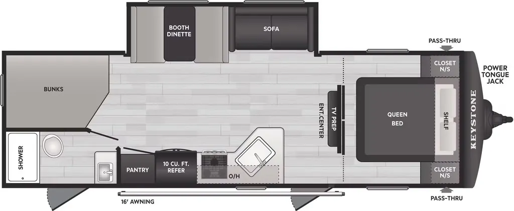 2026 Keystone Hideout Sport 261BH floor plan