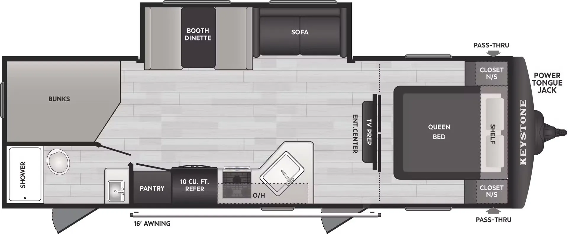 Keystone Hideout Sport 261BH floor plan