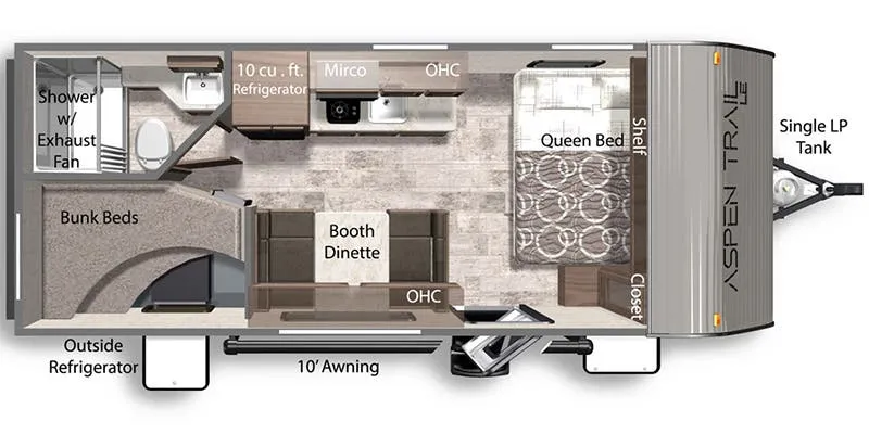 2024 Dutchmen Aspen Trail Mini 1950BH floor plan