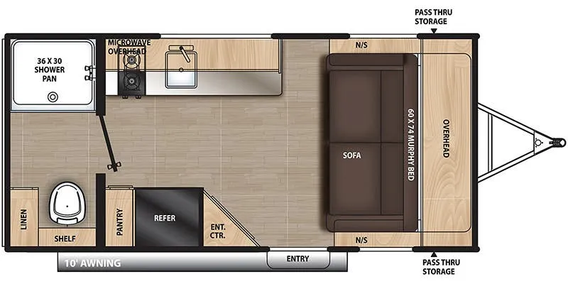 2024 Forest River Aurora Light 16RBX - Floor plan