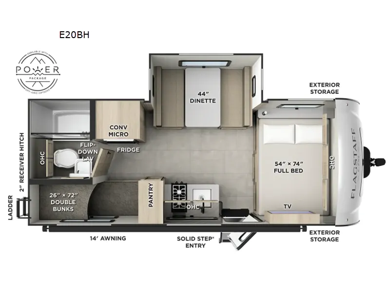 2026 Forest River Flagstaff E-Pro E20BH floor plan