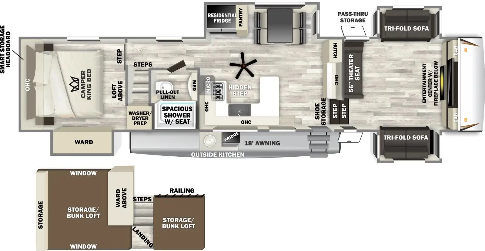 2026 Forest River Sabre 37FLL - Floor plan