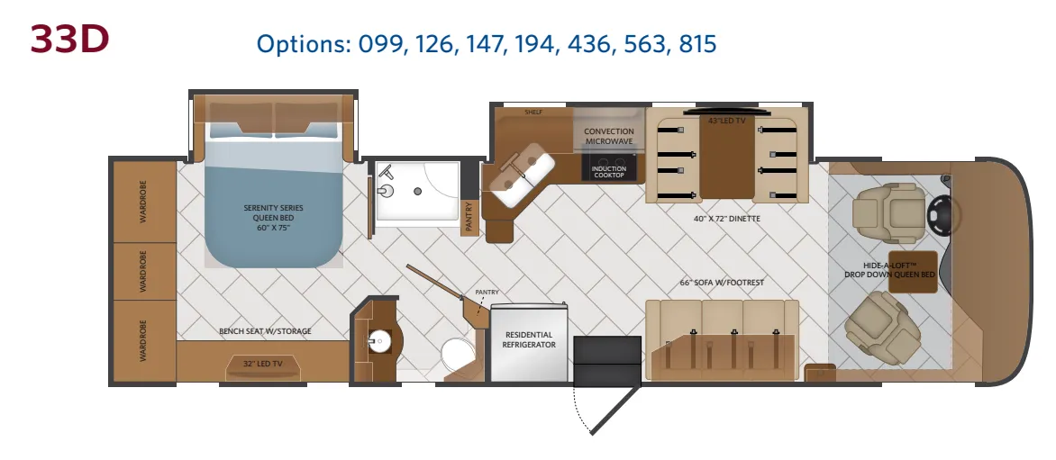 Fleetwood Pace Arrow 33D floor plan