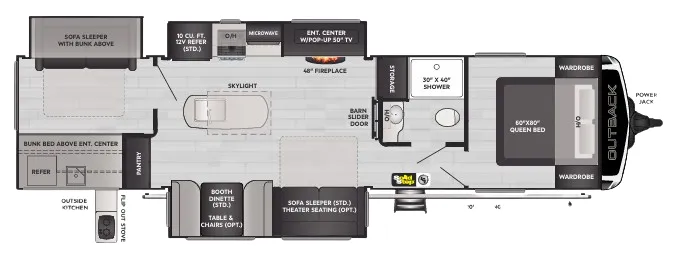 Keystone Outback 340BH floor plan