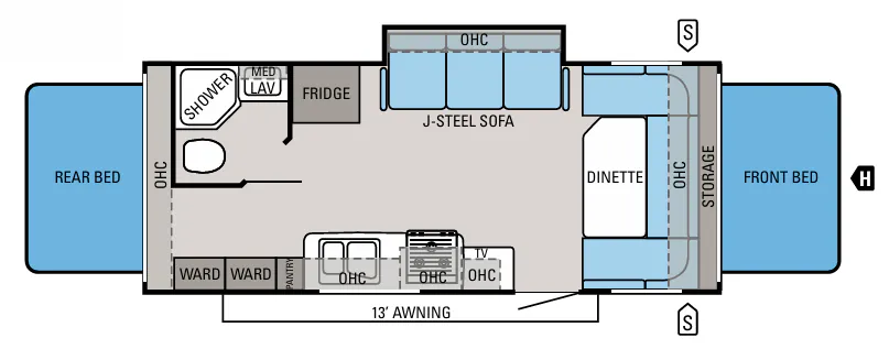 Jayco Jay Feather Select X23B floor plan