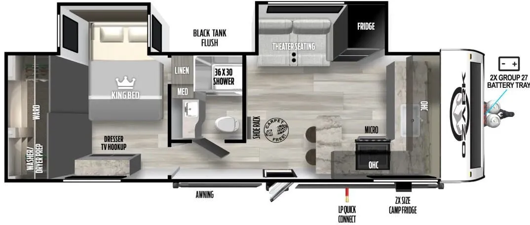 Forest River Ozark 2650FK floor plan